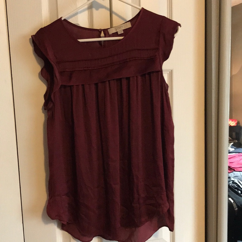 SALE! Burgundy LOFT Silky Top